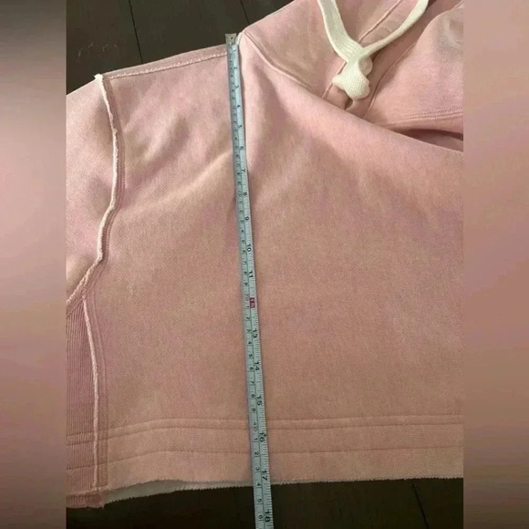 CHAMPION Vintage Reverse Weave Natural State Cropped Oversized Hoodie Pink Sz S - Picture 16 of 16